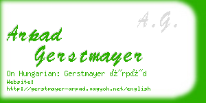 arpad gerstmayer business card
